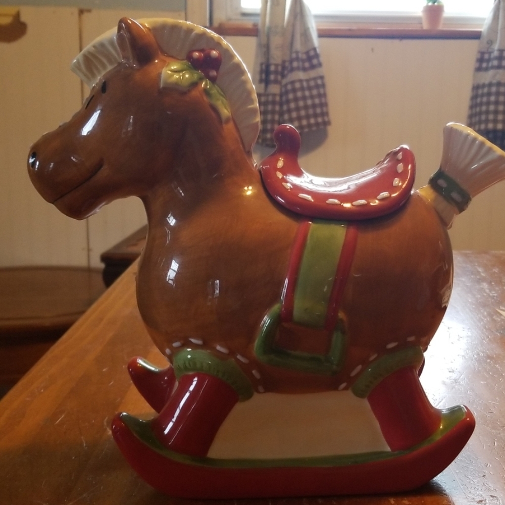 Rocking horse cookie jar